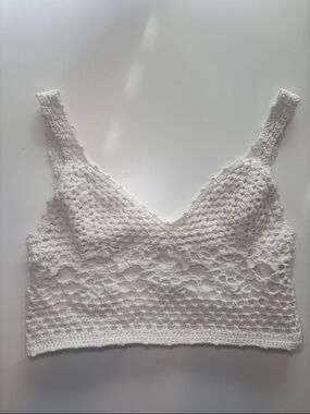 American Rag Crochet Bralette Top White Size M Boho Cottagecore Summer Festival